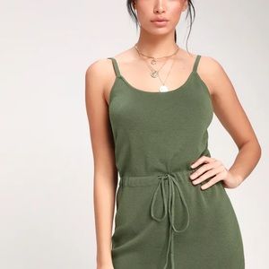 Lulus Thula Olive Green Knit Mini Dress
